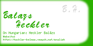 balazs heckler business card